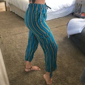 Handmade Guatemalan Striped Jogger Hippie Pants